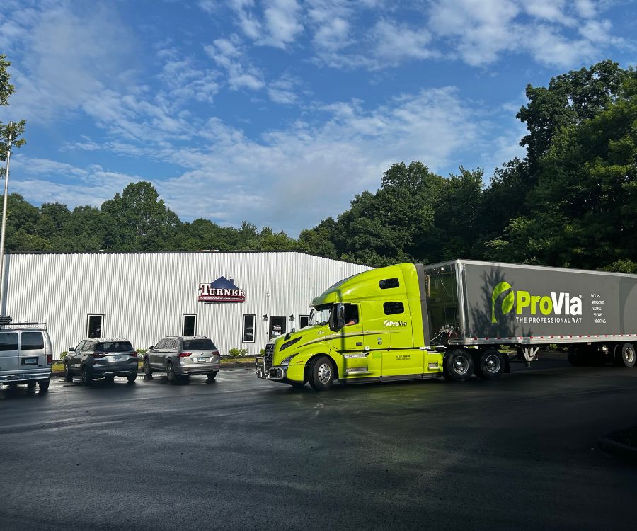 Provia truck in front of turner clinton office